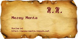 Mezey Menta névjegykártya